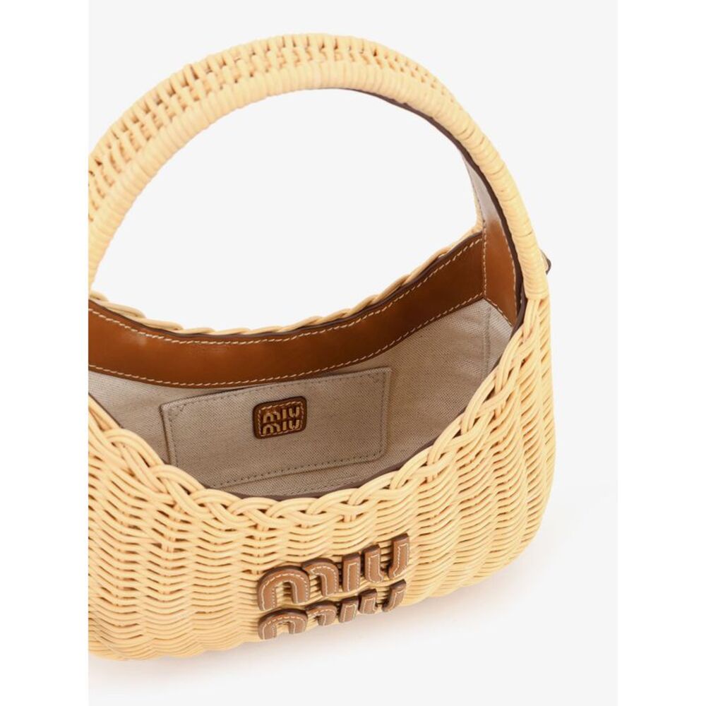 Miu Miu Women Wander Raffia Handbag - Picture 5 of 5